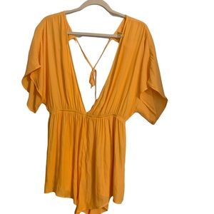 Forever 21 swim coverup romper, beautiful yellow color